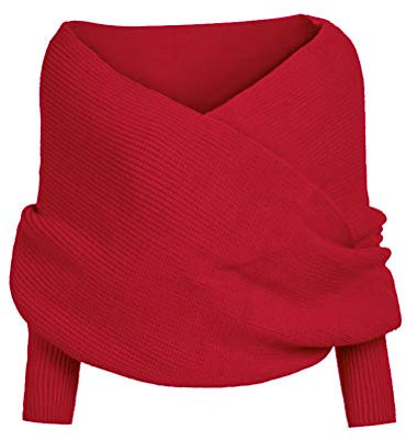 BSTCAR Winter Warm Gestrickte Schal mit Ärmeln, Stricken Wickelschal Sweater Schal mit Ärmeln Mode Winterschal Alle Damen und Frauen
