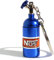 5665 Porte-clés bouteille protoxide d'azote NOS voiture moto cadeau porte-clés tuning homme mini gaz d'échappement volant, bleu