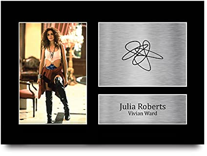 HWC Trading A4 Julia Roberts Pretty Woman Vivian Ward Geschenke Gedruckt, Signiert Autogramm Bild Für Film-Erinnerungsstücke-Fans - A4 Eingerahmt