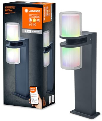 LEDVANCE SMART+ WI-FI UPDOWN FLARE 50 cm - dimmbare LED Standleuchte dunkelgrau für Außen aus beständigem Aluminium, RGB-Farbsteuerung, 14 W, 3000 Kelvin warmweiß, 1000 Lumen, IP44