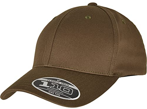 Flexfit Unisex 110 Curved Visor Snapback Baseballkappe, Olive, one Size