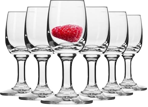 Alcohol Cage Likörgläser 35 ml - 6 Stück Schnapsgläser Set - Shot Gläser Spülmaschinenfest - Pinnchen Gläser für Tequila, Wodka - Hoher Stiel
