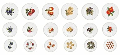 PIATTI TAVOLA 18 PZ LE PRIMIZIE FRESH FRUITS NEW BONE CHINA BRANDANI