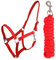 QHP b.v. Halfter-Set Beginner Halfter + Führstrick Heavy Karabinerhaken (Minishetty, feuerrot)