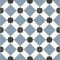Patterned Tile Effect Cosmic Vinyl Flooring 2.5mm Realistic Foam Backed Lino Slip Resistant (Blue Stars and Diamonds, 6m x 3m)