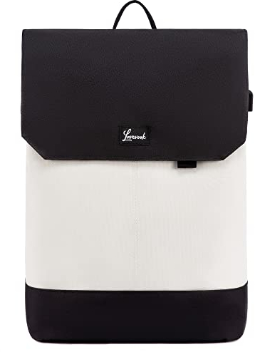 LOVEVOOK Arbeitsrucksack Lehrertasche Damen, 15,6 Zoll Arbeitstasche mit USB Ladeanschluss & Laptopfach, Anti Diebstahl Rucksackhandtaschen, Beige Schwarz
