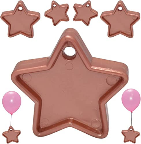 Godfather Star Shaped Balloon Weight Plastic Balloons Weights Reusable Helium Colorful Balloon Weights for Parties Birthday Celebration Decoration (Rose Gold, Pack of 25)