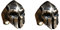 BEAUTYBIGBANG Spartaner Ring 2 Stück Handmade Spartan Warrior Scar Helm Totenkopf Herren Ring Verstellbarer Schlagring Selbstverteidigung Angepasst Schmuck Ringe Zubehör