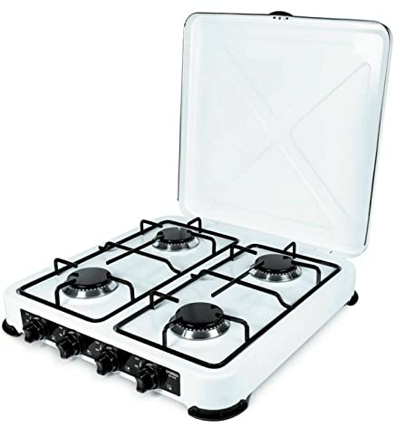 La zappa Camping Gaskocher 4 Brenner mit verstellbarem Flammendeckel