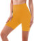 SINOPHANT Radlerhose Damen Kurz High Waist Shorts Leggings für Sommer Fitness Sport Yoga(L-XL,1 Dunkelgelb)