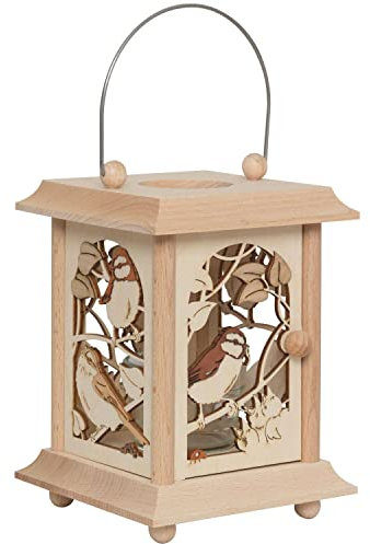Tischlaterne Laterne Holzlaterne - Original Erzgebirge * viele Verschiedene Motive wählbar * (Vögel)