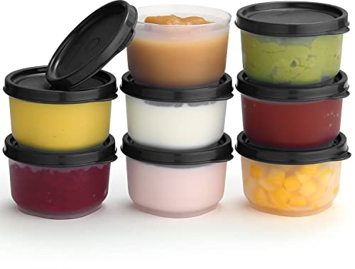 SIGNORA WARE Wiederverwendbare Frischhaltedosen aus Kunststoff, 8 Stück, 113 g. Stapelbare, luftdichte, auslaufsichere Lebensmittelbehälter für Snacks, Nüsse, Babynahrung, Picknicks – BPA-frei