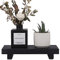 Small Wood Tray Pedestal Stand Farmhouse Bathroom Decor Decorative Wooden Riser Kitchen Soap Dish Holder for Vanity, Counter, Sink, Black