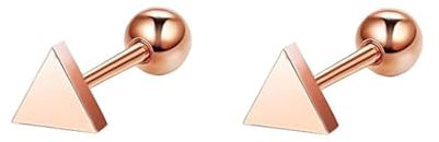 Ohrstecker Rosegold, Damenohrringe Dreieck Form Edelstahl Unisex Schmuck Knorpel Ohrpiercing Tragus