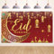 Koliphy Eid Mubarak Banner Deko, Eid Mubarak Deko Banner Muslim Gebete Eid Indoor Outdoor Al-Fitr Party Hintergrund Dekorationen, 180 x 110cm (Rot)