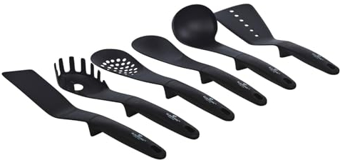 BLAUMANN Set di 6 utensili da cucina per zuppa, spaghetti, mestolo, spatola, schiumarola, cucchiaio da cucina