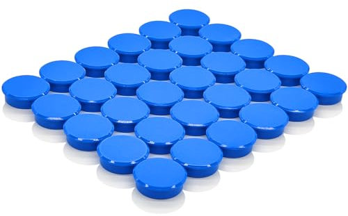ZDZBLX Fridge Magnets, 30pcs Strong Mini Magnets for Fridge, Whiteboard, Office, Classroom (Blue)