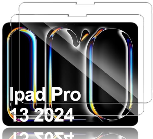 Lutree per iPad Pro (13'', 2024) /iPad Air 6 (13'', 2024) Vetro Temperato, 2 Pezzi Durezza 9H HD Pellicola Protettiva, Anti-Graffio Anti-Impronte Trasparenza Senza Bolle Protezione Schermo