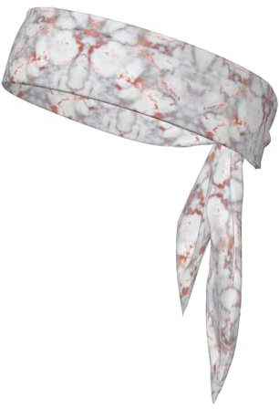 Sciarpa sportiva da uomo in marmo bianco oro rosa con papillon per corsa, yoga, esercizio fascia