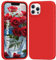 PuyaTeya Premium Cover Silicone Liquido per iPhone 13 Pro, Protettiva Antiurto a 4 Strati, Rivestimento in Morbida Microfibra Antigraffio (Rosso)
