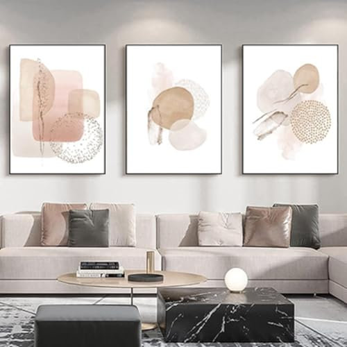 HMDKHI Moderne Aesthetic Pflanze Bilder Boho Deko Bilder, Natur Landschaftsposter, Abstraktes Art Deco Poster Set - Kein Rahmen (3Pcs-50x70cm,Poster-02)