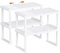 Lifewit Cupboard Shelf Organiser, Expandable Countertop Kitchen Shelves, Plastic Shelf Riser for Pantry Kitchen Storage and Spice Rack, Set of 4, White Cabinet