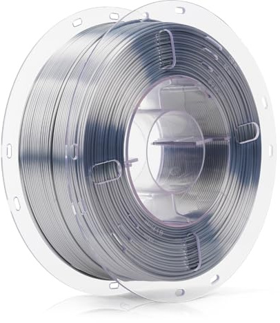 FilaBees 3D Drucker Seide Filament, glänzende Seide PLA Filament 1.75mm, glatte seidige Oberfläche, verstopfungsfreie glänzende 3D Druck Filament 1kg Spule (2.2lbs)±0.02mm, Seide Silber