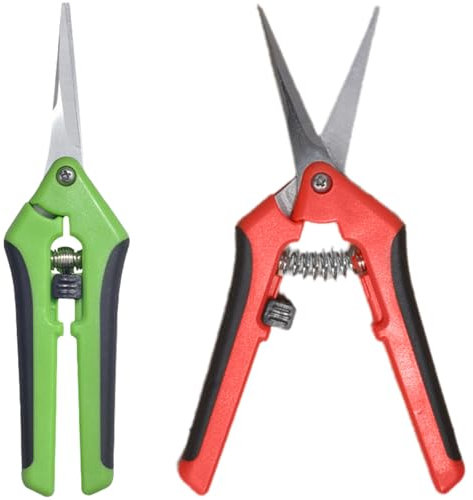 2Pcs Secateur de Jardin, Sécateurs de Jardin à Bouts Droits, Ciseaux de Jardinage en Acier Inoxydable,Sécateurs Précision Jardinage, pour la Récolte Fleurs Fruits Légumes Weed Bonsai