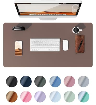 YSAGi Schreibtischunterlage, Großes Leder Mauspad 80x40 cm,Schokolade | Premium Schreibunterlage, Rutschfeste Tischunterlage, Multifunktionales Mousepad Schreibtisch Zubehör für Büro & Homeoffice