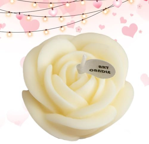 Candele a forma di rosa, candele per aromaterapia a forma di rosa, candele a forma di , candele decorative in cera di soia, candele profumate per camera da letto e casa