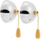 jojofuny Ceiling Lamp Pull Cord 2pcs Pull Chain Ceiling Fan Switch Chrome Light