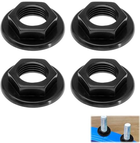 Wjelet 4 Pcs 1/2 BSP Sink Flange Nuts, Lasting ABS Plastic Faucet Nut Fastener, Bath Tap Back Nut Suitable for Kitchen and Bathroom Black