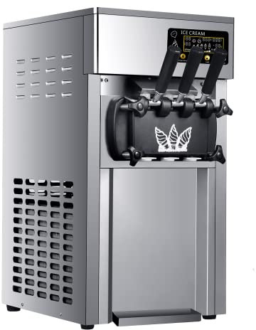 WOTZOV Sorbetière Commerciale 1200 W, 16 à 18 l/h, Machine à Glace granitée Professionnelle avec écran LED - 3 Saveurs