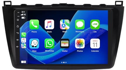 Android 13 Car Stereo para Mazda 6 Ⅱ GH 2007-2012 9 Pulgadas Autoradio con WiFi 4G Pantalla táctil de Navegación GPS AHD RDS FM Am BT DSP SWC DVR USB Mirror Link(6+128G)