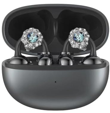 Bow Rhinestone for Clip on Earbuds Open Ear Accessories,Elegant Zirconia Decorative Earphone Accessories,Removable Exquisite DIY Decoration, Earphones with Diamond Buckle Ear Decoration