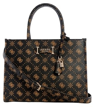 GUESS SILIA GIRLFRIEND SATCHEL, COLOR BSG - BISCOTTI LOGO BSG - BISCOTTI LOGO One Size