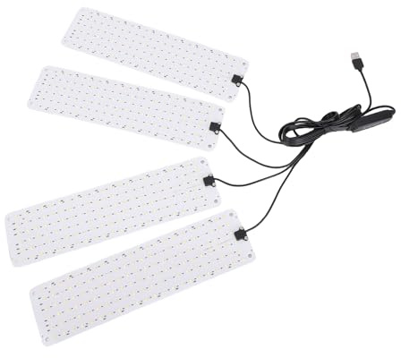 FAUOSWUK Luces de Cultivo LED, Lámpara de Cultivo de Planta Interior de Espectro Completo con Función de Temporizador para Orquídeas de Tomates Plantas, Alto Ahorro de Energía PPFD (4 cabeza)