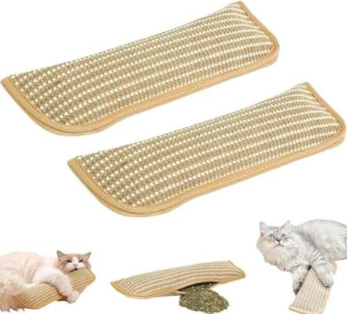 Yirquoil 2PCS Catnip Kicker Pillow, Teeth Cleaning Catnip Pillows for Cats, Interactive Plush Cat Toys with Built-in Catnip,Training Small Breed Senior Self Entertainment Play (2L)