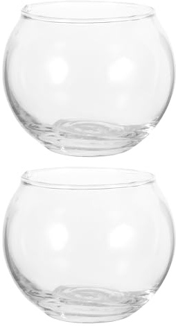 Levemolo Lot De 2 Coupes De Bougie En Verre Transparent Petite Coupelle Pour Bougie Ronde 6.00 X 6.00 X 5.50 cm Support Décoratif Pour Bougies Chauffe-Plat Table Romantique Et Maison