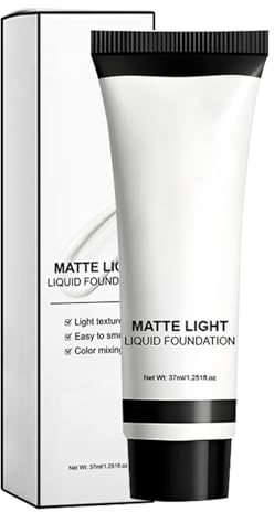 White Foundation Makeup – Langanhaltende White Stick Foundation, Wasserfeste Flüssige Fòundaṫions, Natürlich, Langanhaltend Für Gesichts-Make-up | Tragbare 37-ml-Matte Für Bühnenpartys Mit Kindern Und