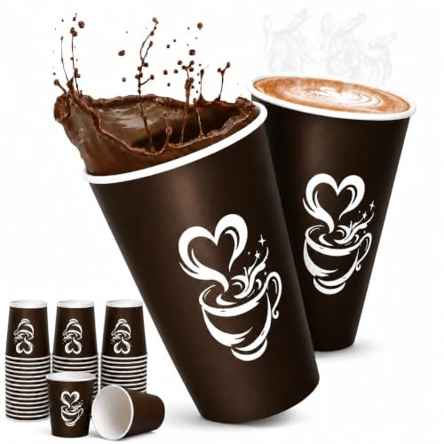 VELCUP Lot de 400 gobelets jetables Marron Barista 7 oz (200 ml / 20 cl) – renforcé 4,2 g par unité, résistants à la chaleur, idéals pour professionnels, cafés, bureaux et événements