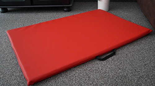 Hundebettenmanufaktur Hundematte Hundematratze Matte Kunstleder Schaumstoff 3 cm (90 cm X 60 cm, rot)