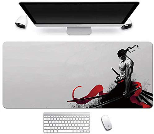 One Piece Tapis de Souris Gaming XXL, 900x400mm, Anime Mouse Pad - Surface spéciale améliore la Vitesse et la précision, 3mm Base en Caoutchouc Antidérapant Surface-pour Ordinateur et PC, A