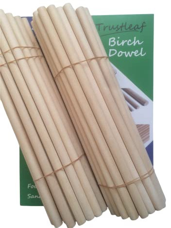 Trustleaf Lot de 50 chevilles en bois de bouleau 12 mm x 30 cm