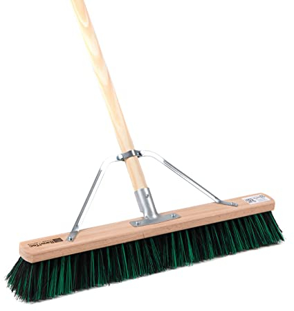 BawiTec Universalbesen Breite 60cm BAWIMIX Arenga-Elaston-Borsten-Mix mit speziellem Stielstabilisator und stabilem Stiel Ø28mm Länge 160cm Besen Holzstiel Kehrbesen - Straßenbesen inkl. Besenstiel