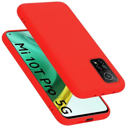 Cadorabo Hülle kompatibel mit Xiaomi Mi 10T / Mi 10T PRO Hülle Silikon Handyhülle für Mi 10T / Mi 10T PRO Case aus flüssigem Silikon- Kratzfeste und stoßfeste dünne TPU Schutzhülle - Liquid ROT
