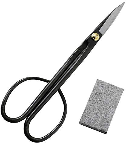 Wazakura Japanisches Bonsai-Trimm-Pflege-Set, Hergestellt in Japan – Twig Bonsai Schere 210 mm + Harz & Rost Radiergummi Geschenkbox