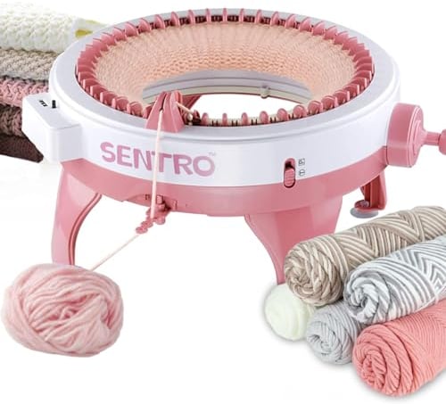 BUAOB SENTRO Strickmaschine, 48 Nadeln Strickmaschine mit Reihenzähler, Strickmaschine für Erwachsene Mütze, Socke und Schal