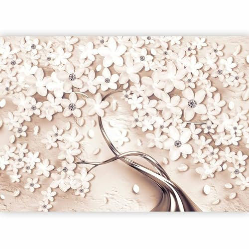 murando - Papier peint panoramique nature 350x256 cm - Revêtement mural décoration pour chambre salon cuisine - Design unique et moderne - Marron beige - Plantes nature fleurs arbres b-C-0969-a-c