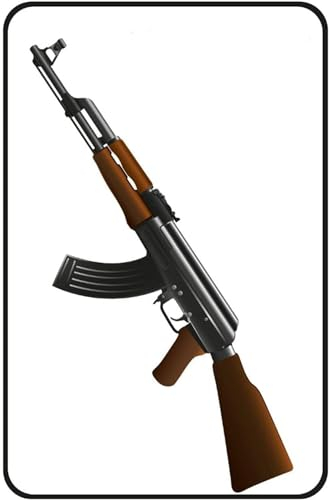 Tin Sign Retro Blechschild 20x30 cm Kalashnikov AKM 47 Rußland Inklusive 4 starke Magnete Bar Kneipe Wand Deko Sammler Geschenk